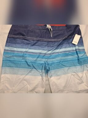 Men's Big & Tall 10" Striped Board Shorts Goodfellow & Co Atlantic Blue Size 50